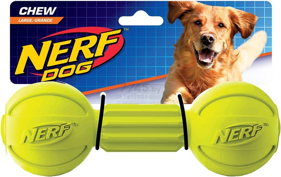 Игрушка для собак NERF DOG Гантель с пищалкой 17,5 см (22255) - Фото 2