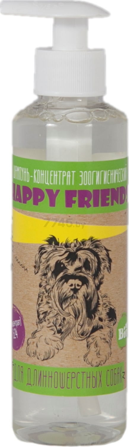 Шампунь для длинношерстных собак HAPPY FRIENDS 240 мл (4812385003219)