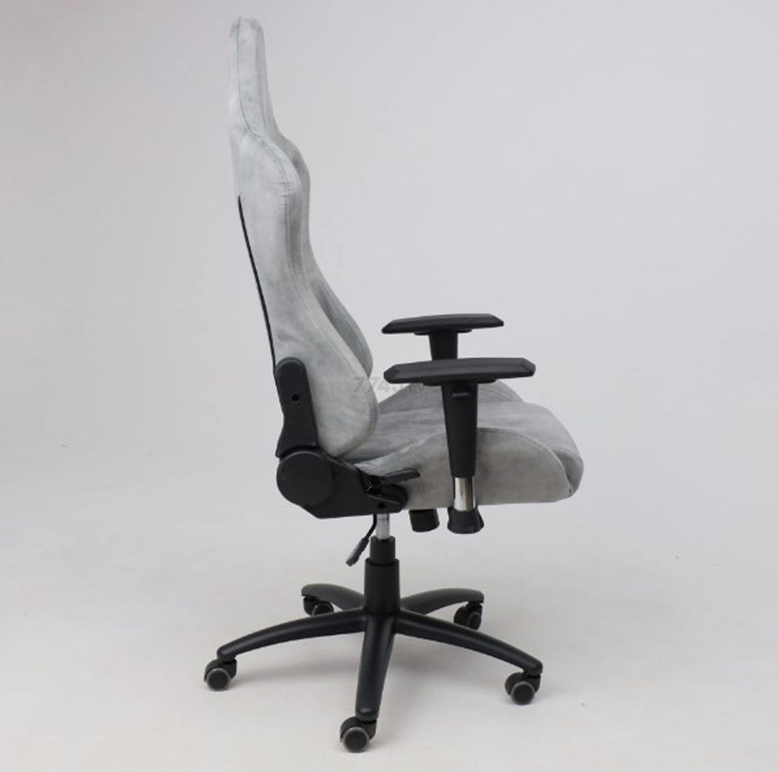 Кресло геймерское AKSHOME Titan ретро-велюр серый (83801) - Фото 10