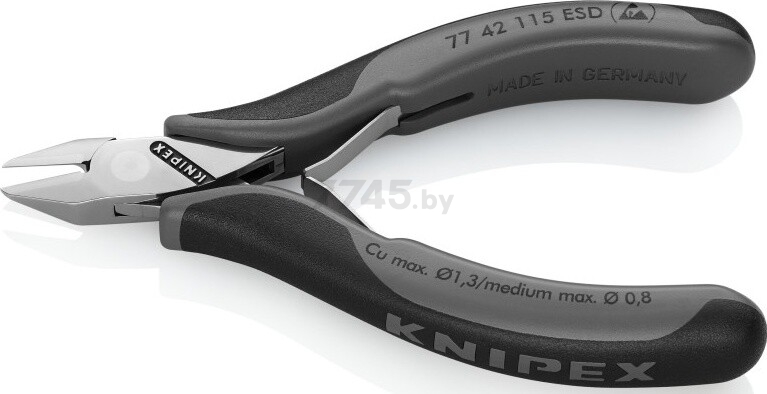 Бокорезы для электроники 115 мм KNIPEX ESD (7742115ESD) - Фото 2