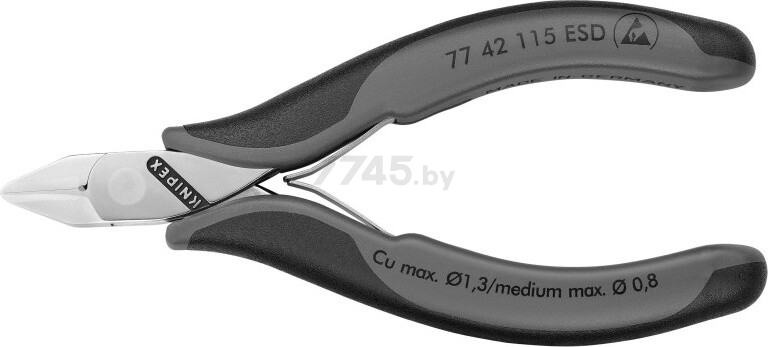 Бокорезы для электроники 115 мм KNIPEX ESD (7742115ESD)