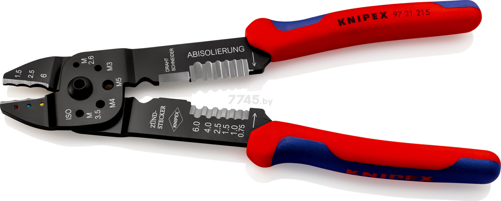 Пресс-клещи для обжима клемм и снятия изоляции KNIPEX KN-9721215 (9721215) - Фото 3