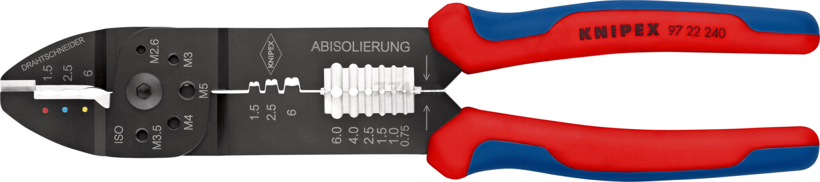 Пресс-клещи для обжима клемм и снятия изоляции KNIPEX KN-9722240 (9722240) - Фото 2