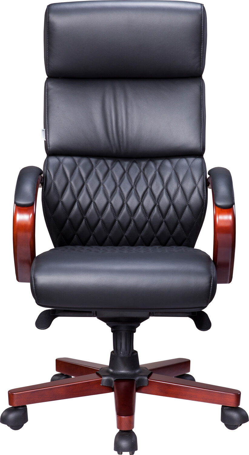 Кресло компьютерное EVERPROF President Wood экокожа черный - Фото 2