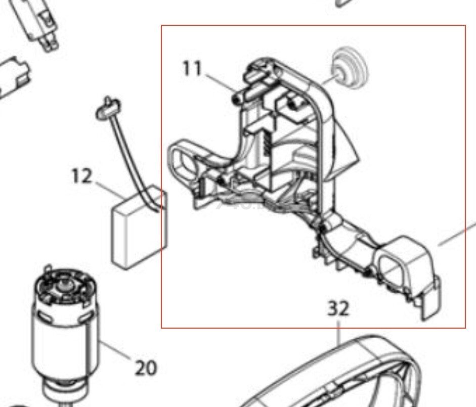 Корпус внутренний для кустореза MAKITA DUH523 (187285-6)