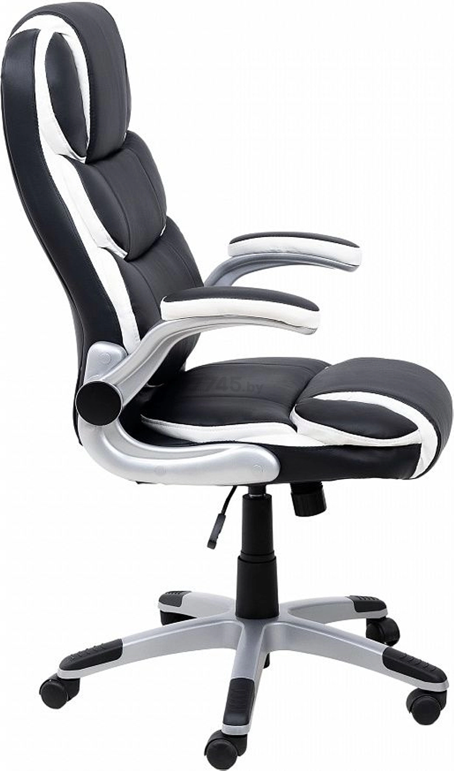 Кресло компьютерное AKSHOME Antony Eco черный с белыми вставками (86376) - Фото 3