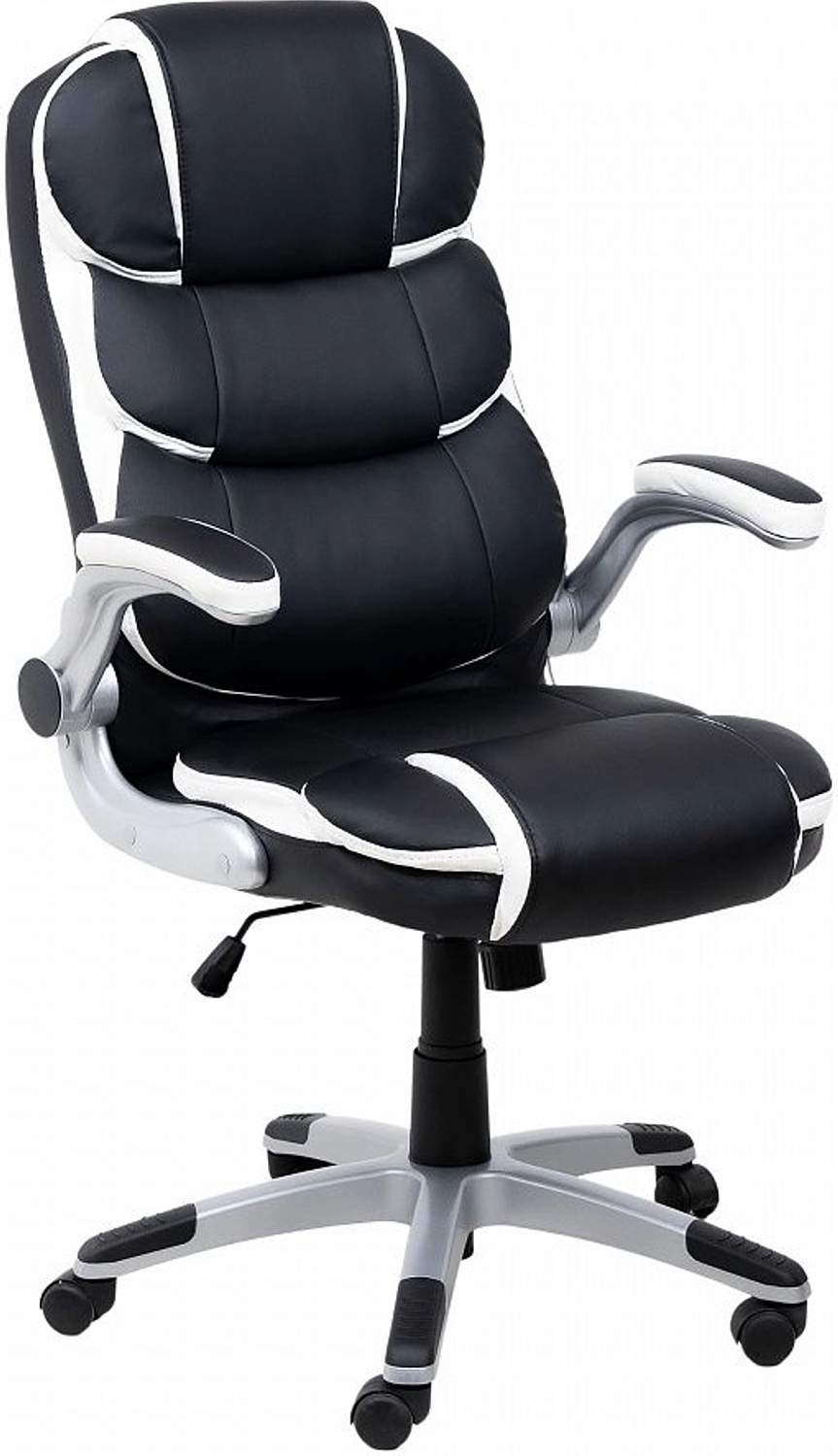 Кресло компьютерное AKSHOME Antony Eco черный с белыми вставками (86376)