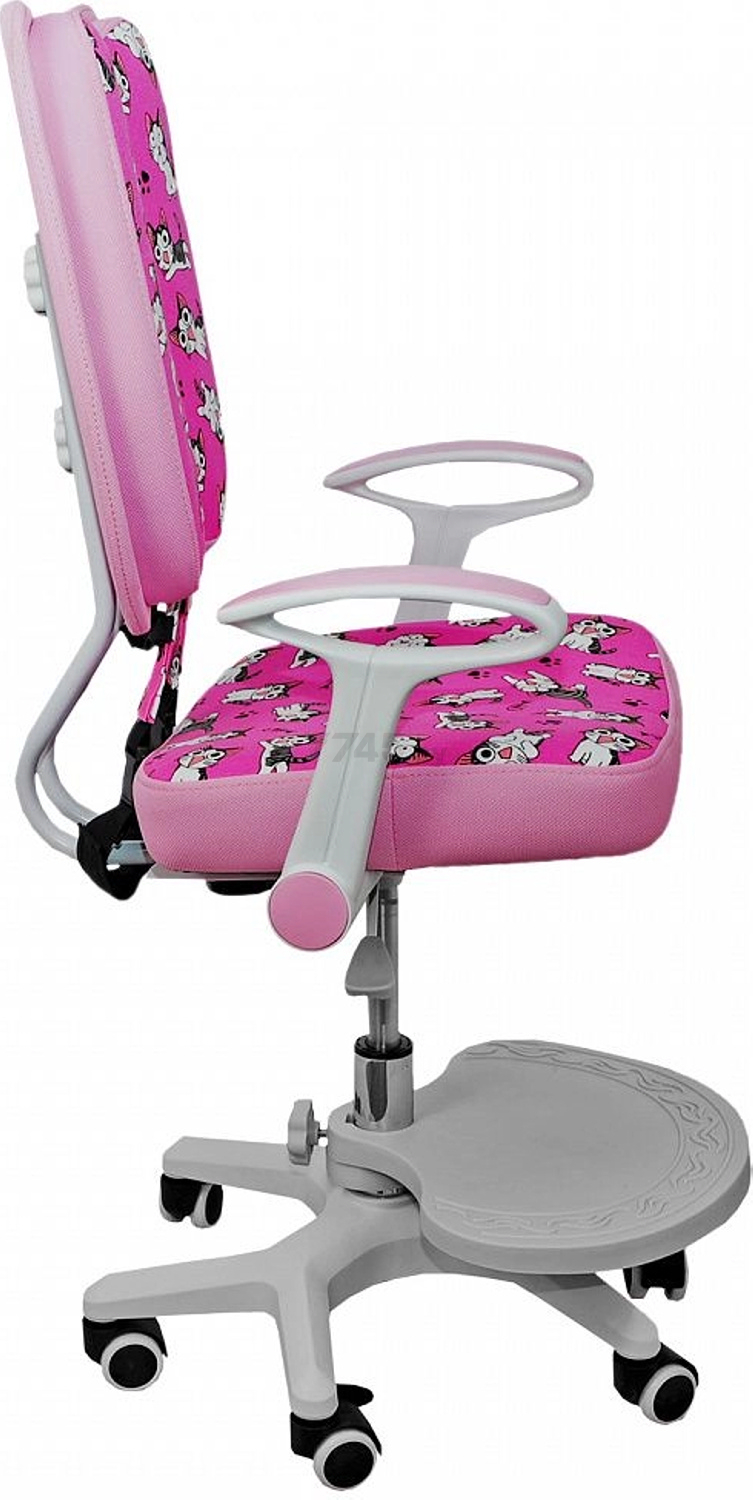 Кресло компьютерное AKSHOME Pegas ткань розовый с котятами (75262) - Фото 4