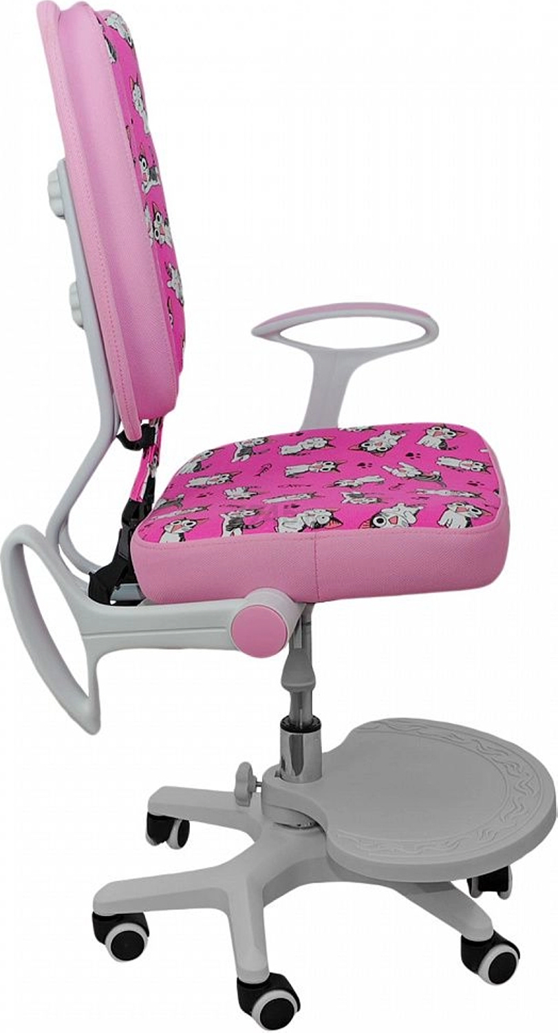 Кресло компьютерное AKSHOME Pegas ткань розовый с котятами (75262) - Фото 5