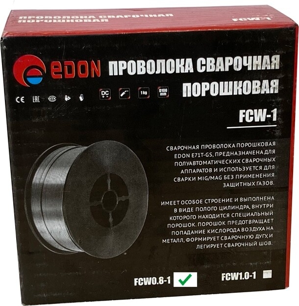 Проволока сварочная 0,8 мм EDON FCW0,8-1 1 кг (80090101008) - Фото 4