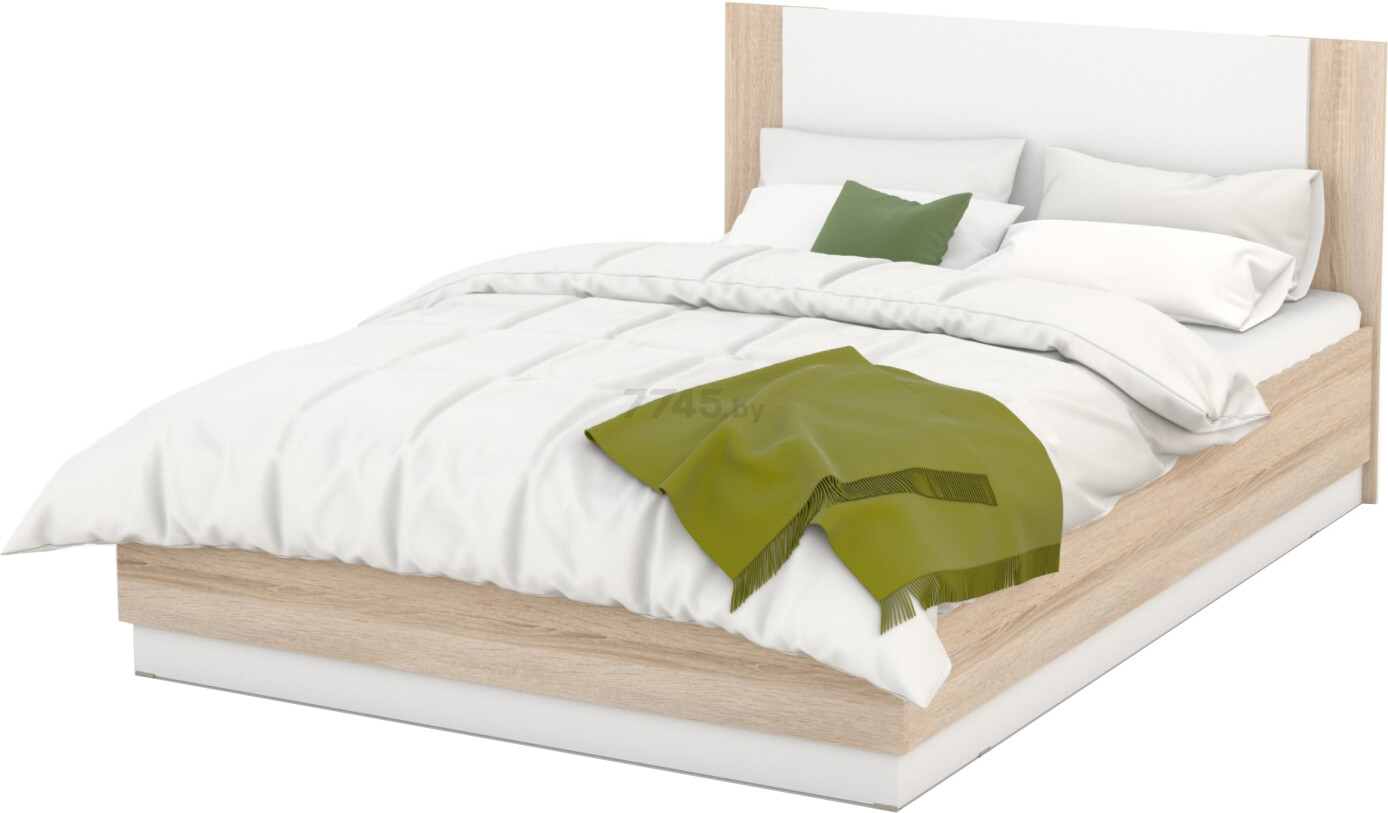 Кровать двуспальная ИМПЕРИАЛ Аврора 160 с подъемным механизмом дуб сонома/белый 160х200 см