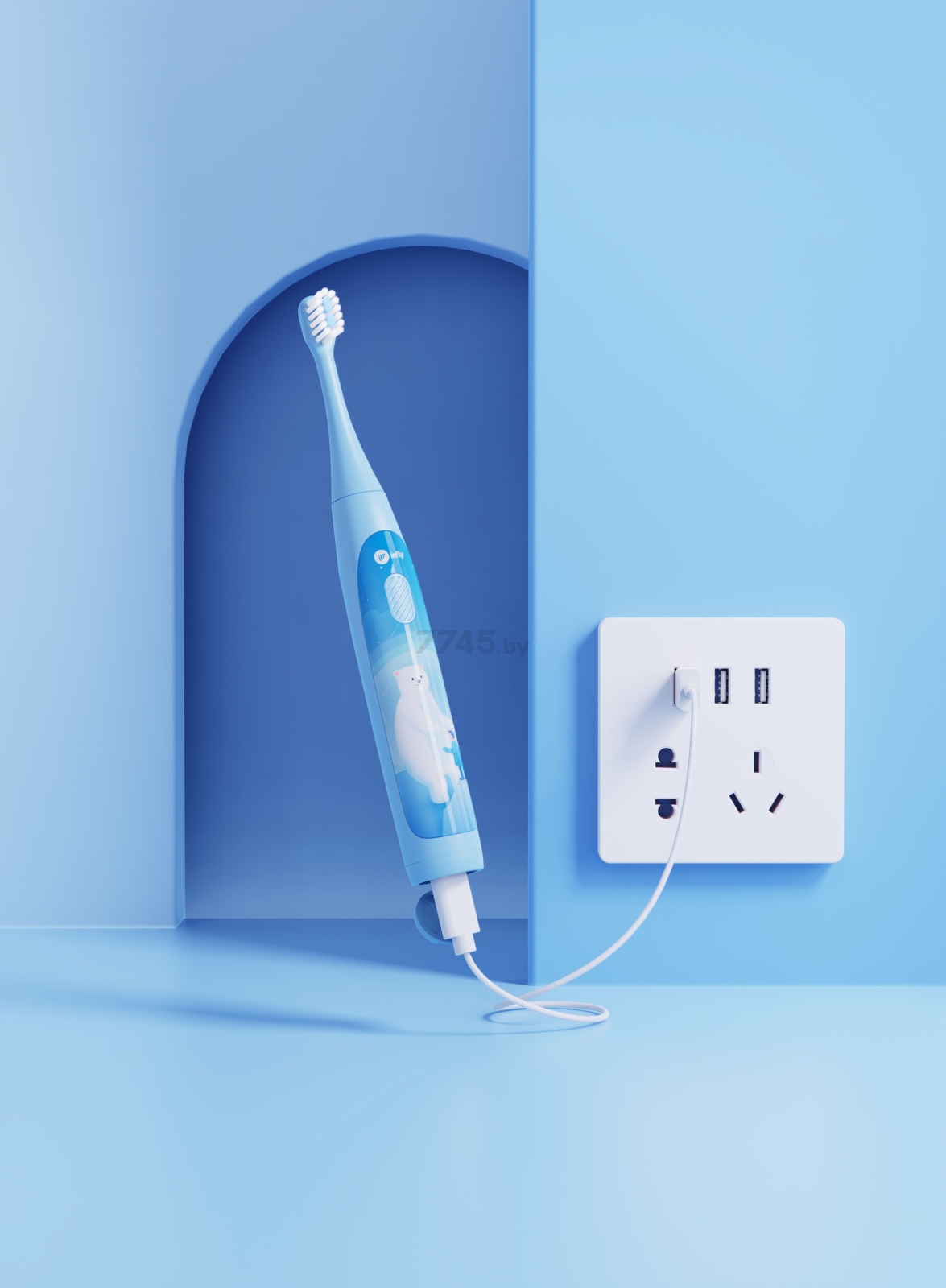 Зубная щетка электрическая детская INFLY Kids Electric Toothbrush T04B Blue (T20040BIN) - Фото 13