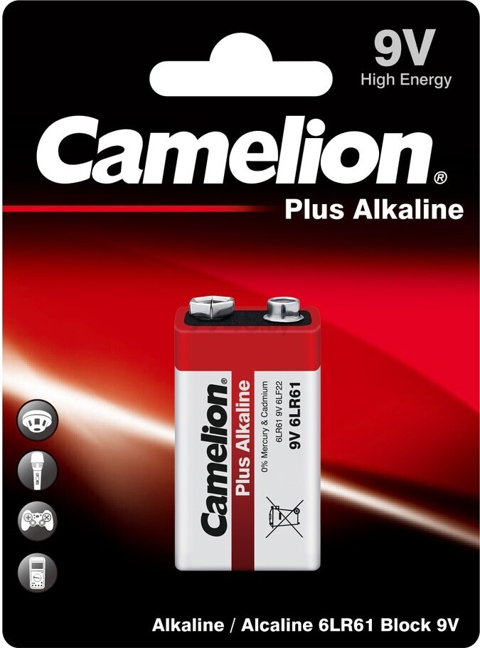 Батарейка 6LR61 CAMELION Plus Alkaline Block 9 V