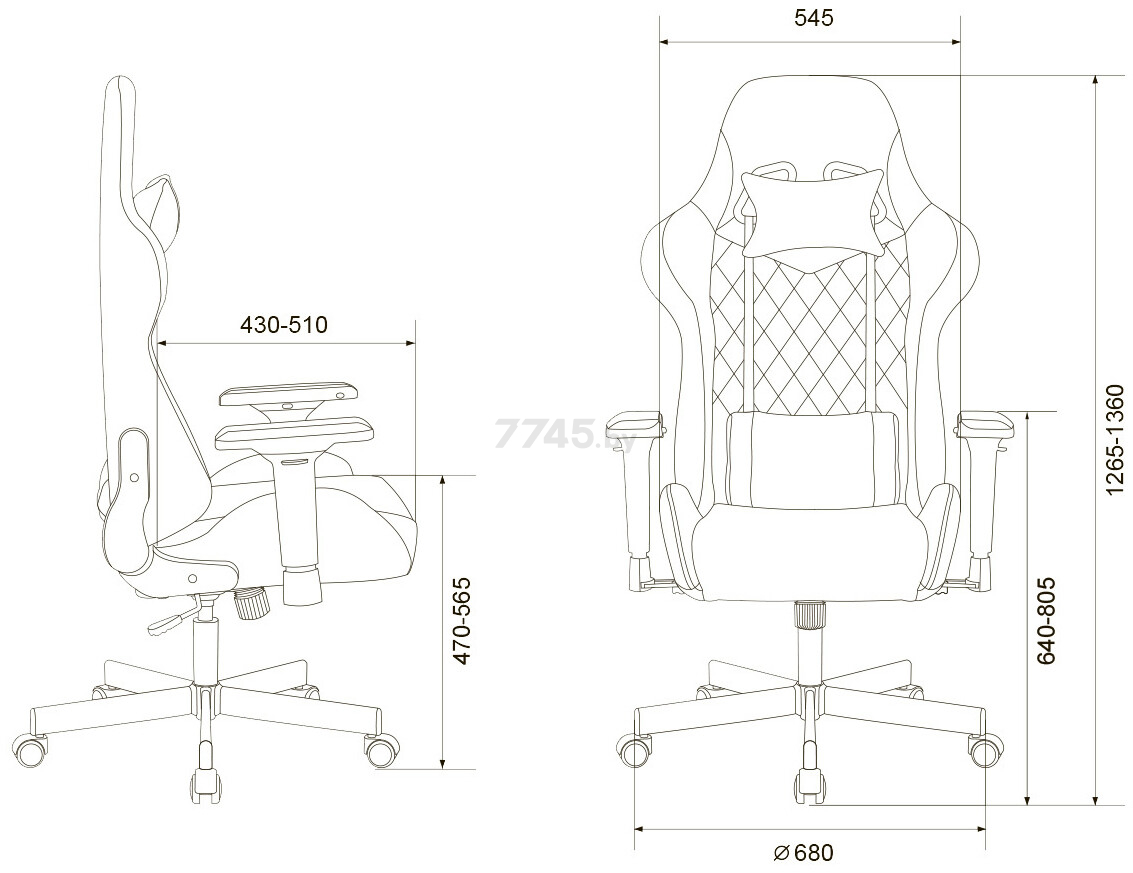 Кресло геймерское ZOMBIE Viking 7 Knight Fabric ткань/экокожа голубой - Фото 19