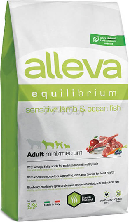 Сухой корм для собак ALLEVA Equilibrium Sensitive Adult Mini & Medium ягненок и рыба 2 кг (P6011)