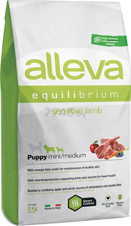 Сухой корм для щенков ALLEVA Equilibrium Sensitive Puppy Mini & Medium ягненок 2 кг (P6000)