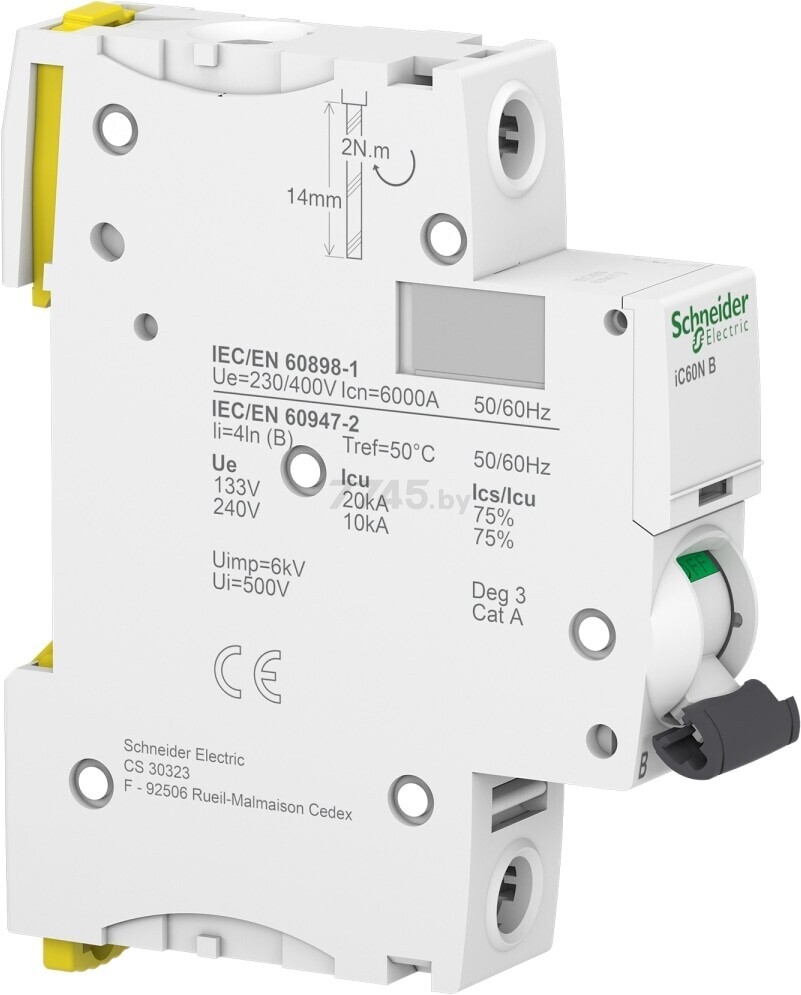 Автоматический выключатель SCHNEIDER ELECTRIC Acti9 iC60N 1P 10А В 6 кА (A9F78110) - Фото 5