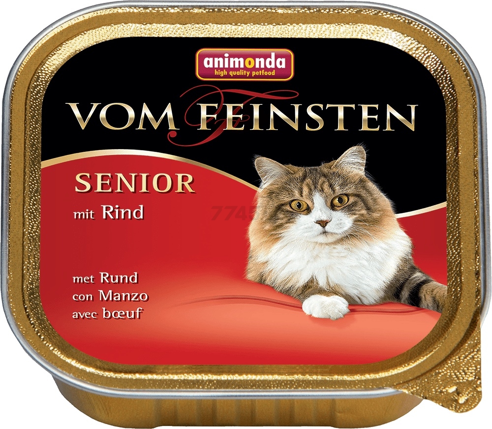 Влажный корм для пожилых кошек ANIMONDA Vom Feinsten Senior говядина ламистер 100 г (4017721838573)