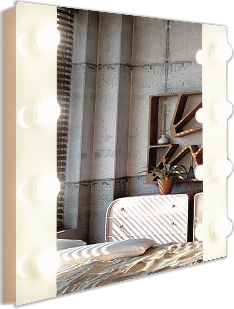 Зеркало для ванной с подсветкой КОНТИНЕНТ Гримерное Этюд 800х600 (ЗГП02)