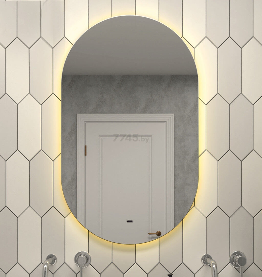 Зеркало для ванной с подсветкой КОНТИНЕНТ Fleur LED 1100х650 ореольная холодная подсветка (ЗЛП456) - Фото 6