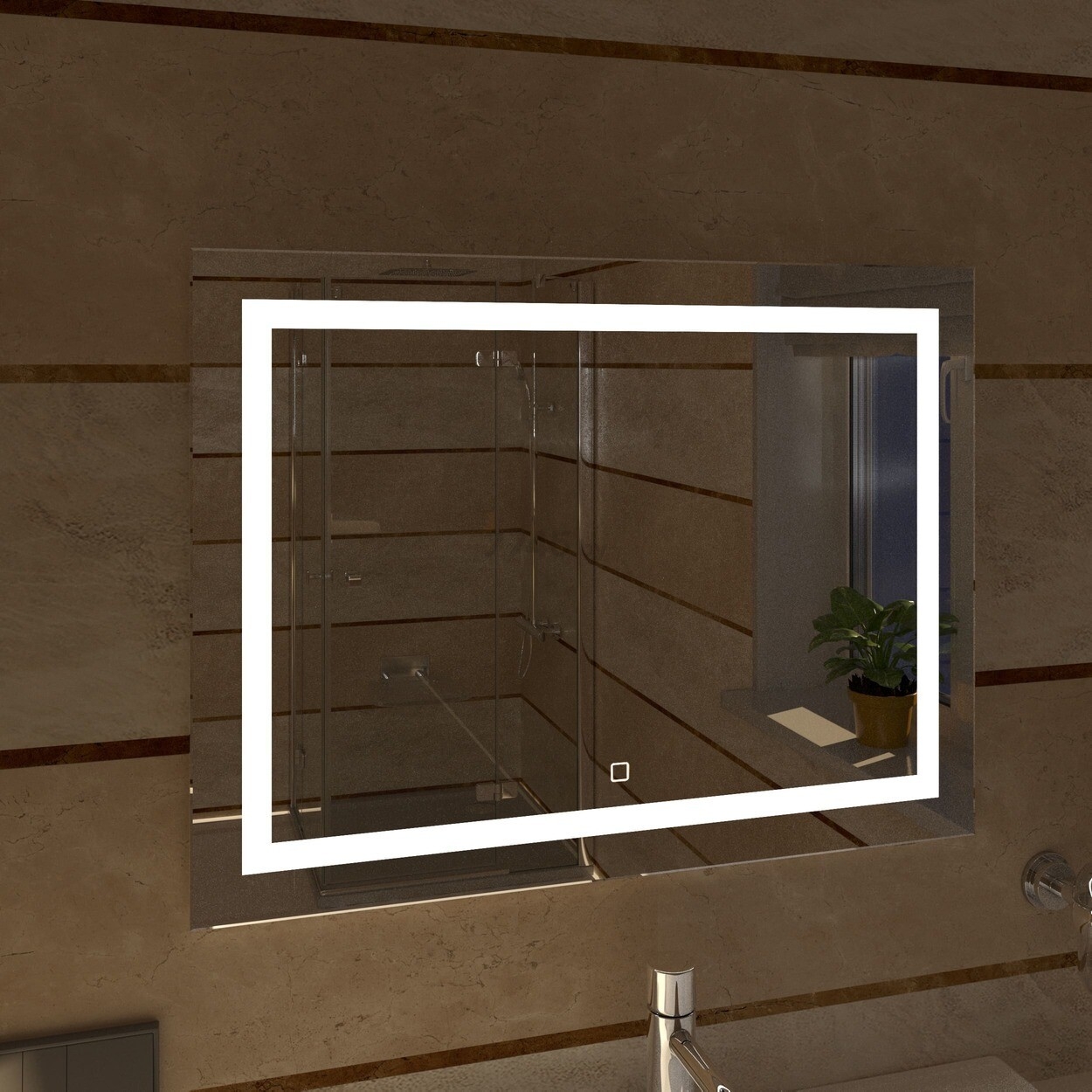 Зеркало для ванной с подсветкой КОНТИНЕНТ Rimini LED 1200х800 (ЗЛП141) - Фото 6