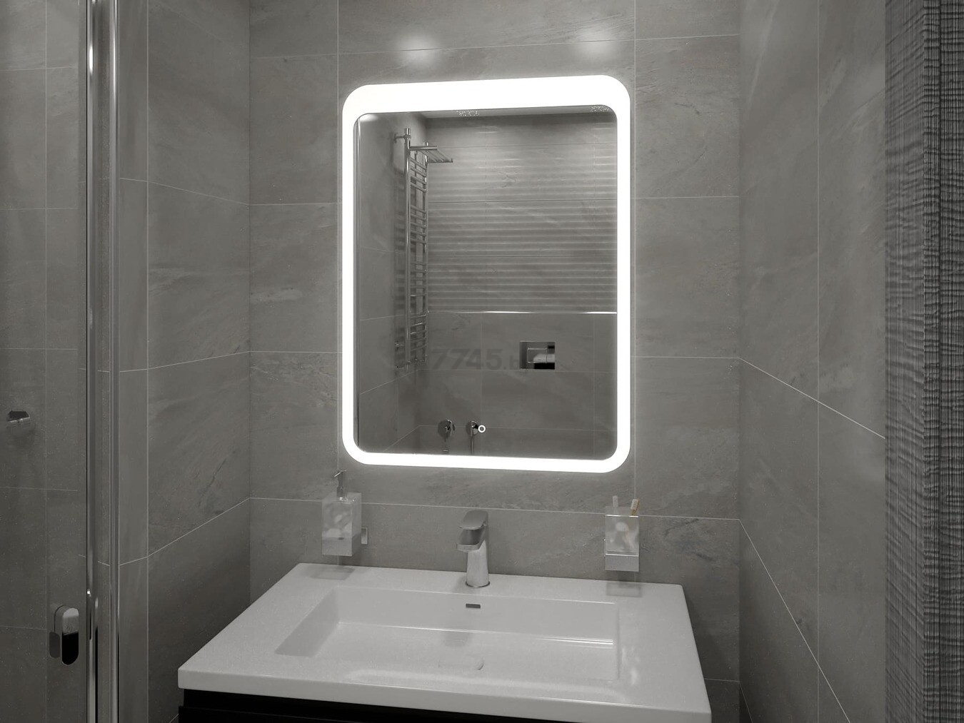 Зеркало для ванной с подсветкой КОНТИНЕНТ Lacio LED 700x900 (ЗЛП755) - Фото 3