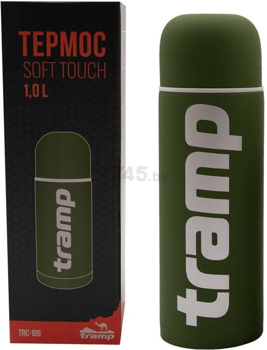Термос TRAMP Soft Touch хаки 1 л (TRC-109) - Фото 3