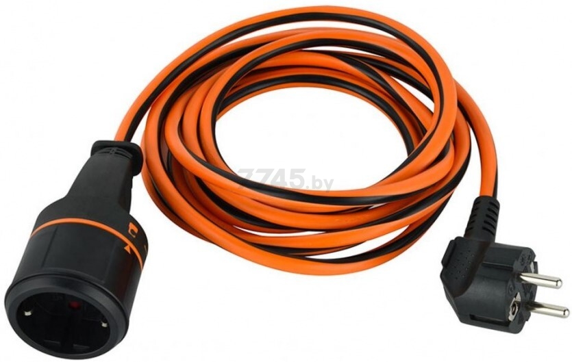 Удлинитель-шнур 30 м 1 розетка 16А с заземлением ELECTRALINE черный/оранжевый (01666)