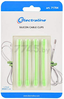 Хомут-стяжка кабельный силиконовый ELECTRALINE 4 штуки зеленый (71704)
