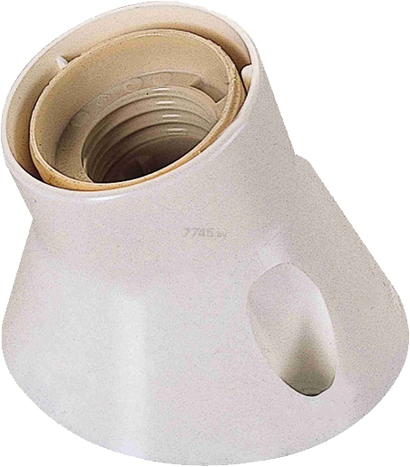 Патрон для лампочки Е27 пластиковый потолочный наклонный ELECTRALINE белый (71137)
