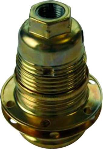 Патрон для лампочки Е14 пластиковый с двумя кольцами ELECTRALINE латунь (71125)
