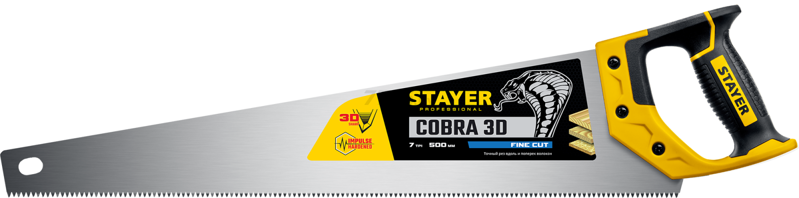 Ножовка по дереву 400 мм STAYER Cobra 3D (1512-40)