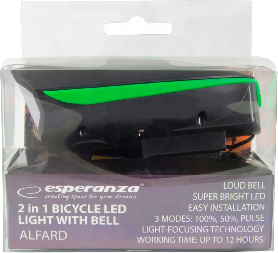 Фонарь велосипедный светодиодный со звонком ESPERANZA Alfard (EOT023) - Фото 5