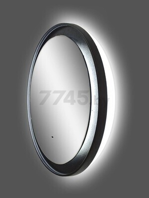 Зеркало для ванной с подсветкой КОНТИНЕНТ Planet Black LED D1000 ореольная холодная подсветка (ЗЛП683) - Фото 4