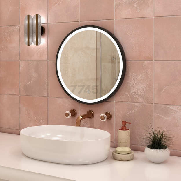 Зеркало для ванной с подсветкой КОНТИНЕНТ Style Black LED D600 (ЗЛП1016) - Фото 4