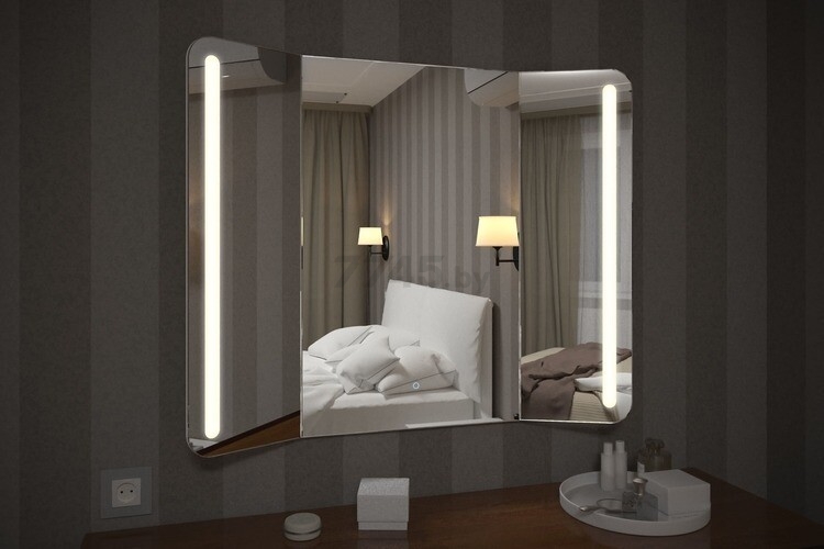 Зеркало для ванной с подсветкой КОНТИНЕНТ Трюмо LED модель 1 1000х800 (ЗЛП453) - Фото 4