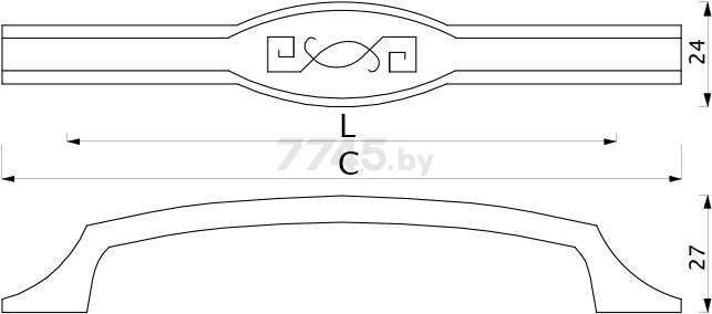 Ручка мебельная скоба AKS Paola-128 шлифованный никель (56818) - Фото 2