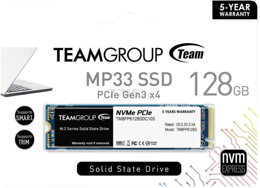 SSD диск Team MP33 128GB (TM8FP6128G0C101) - Фото 4