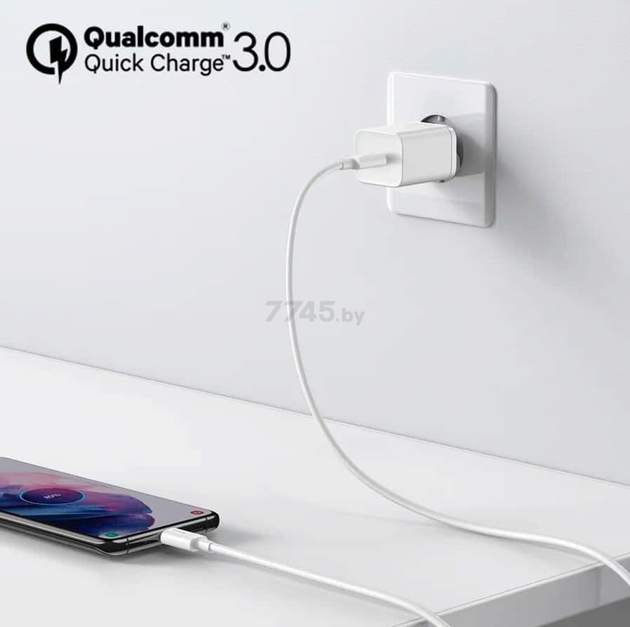 Сетевое зарядное устройство BASEUS Super Si Quick Charger White (CCSP020102) - Фото 9