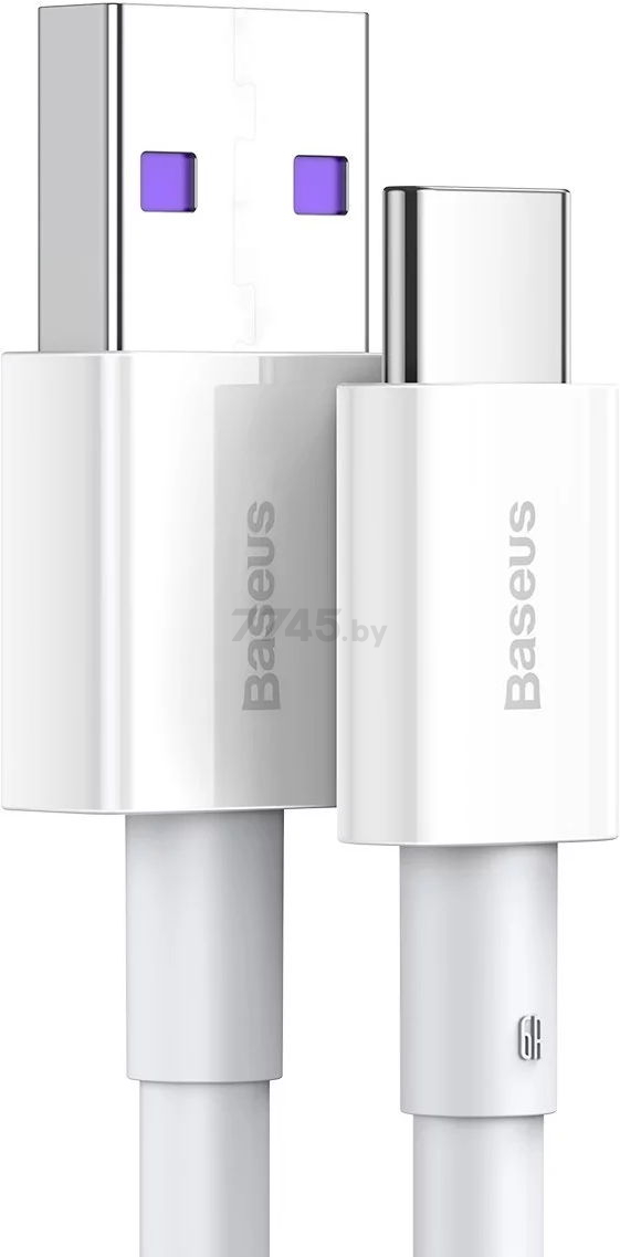 Кабель BASEUS CATYS-A02 Superior Series Fast Charging Data Cable USB to Type-C 66W 2m White - Фото 2