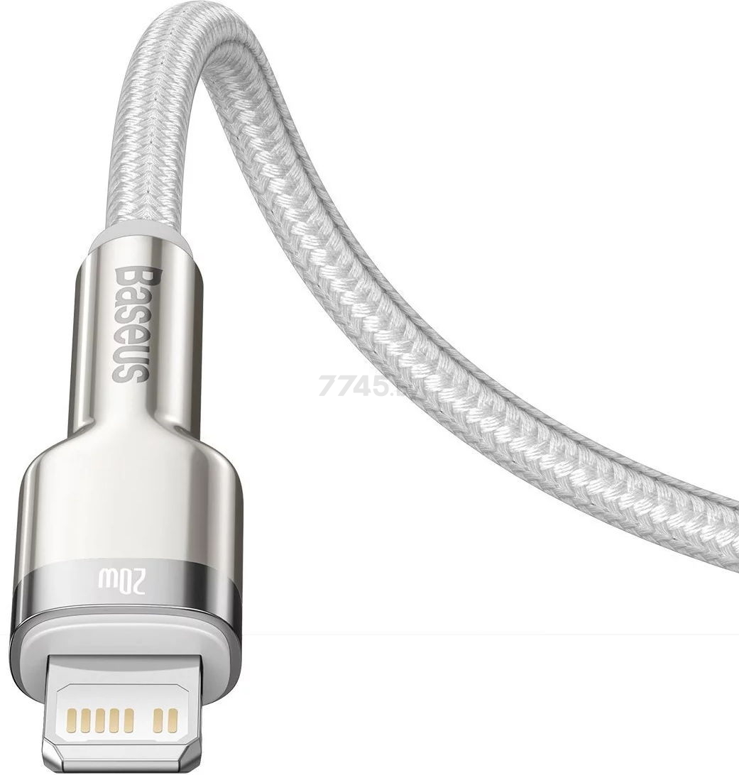 Кабель BASEUS CATLJK-B02 Cafule Series Metal Data Cable Type-C to Lightning 20W 2m White - Фото 5