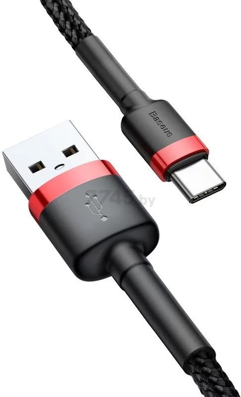 Кабель BASEUS CATKLF-C91 Cafule Cable USB to Type-C 2A 2m Red+Black - Фото 4