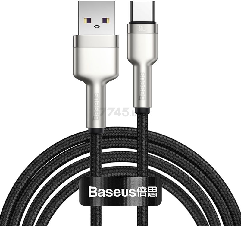 Кабель BASEUS CAKF000201 Cafule Series Metal Data Cable USB to Type-C 66W 2m Black