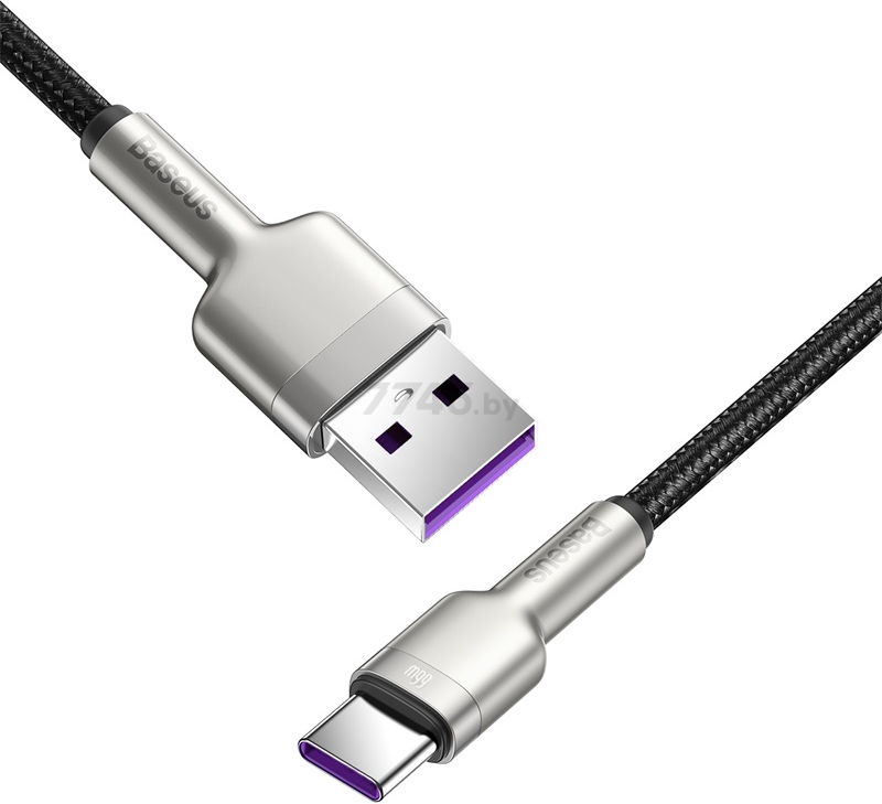 Кабель BASEUS CAKF000201 Cafule Series Metal Data Cable USB to Type-C 66W 2m Black - Фото 3