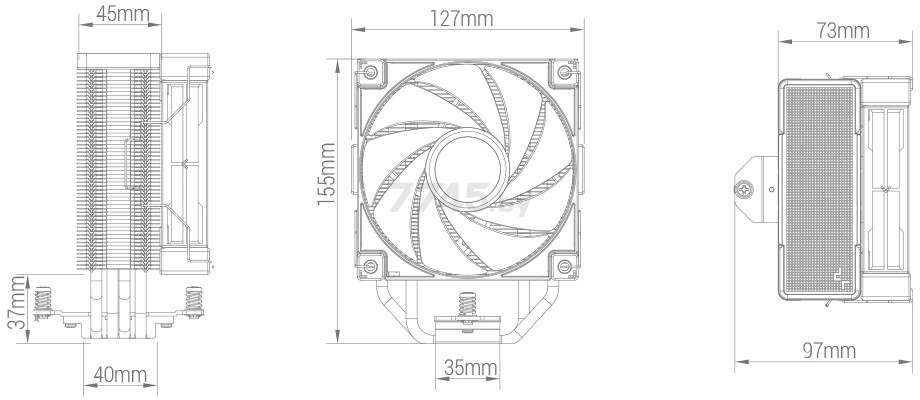 Кулер для процессора DEEPCOOL AK400 (R-AK400-BKNNMN-G-1) - Фото 11