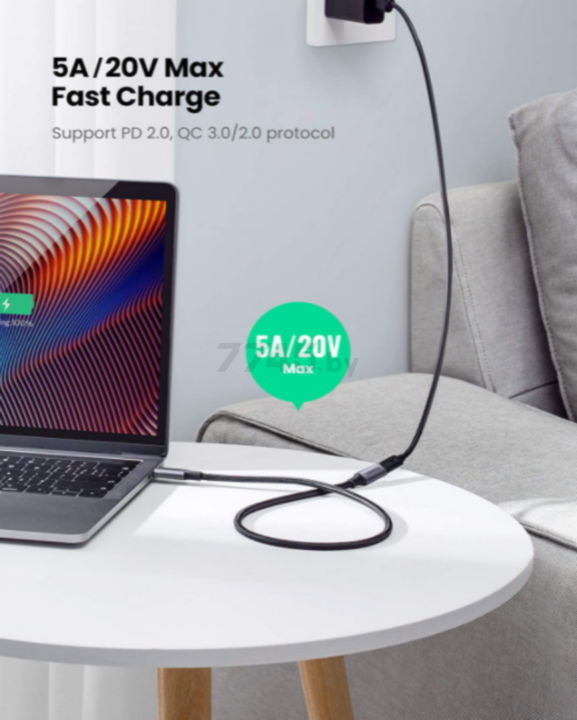 Удлинитель UGREEN US372-80810 USB-C 0,5 м - Фото 5