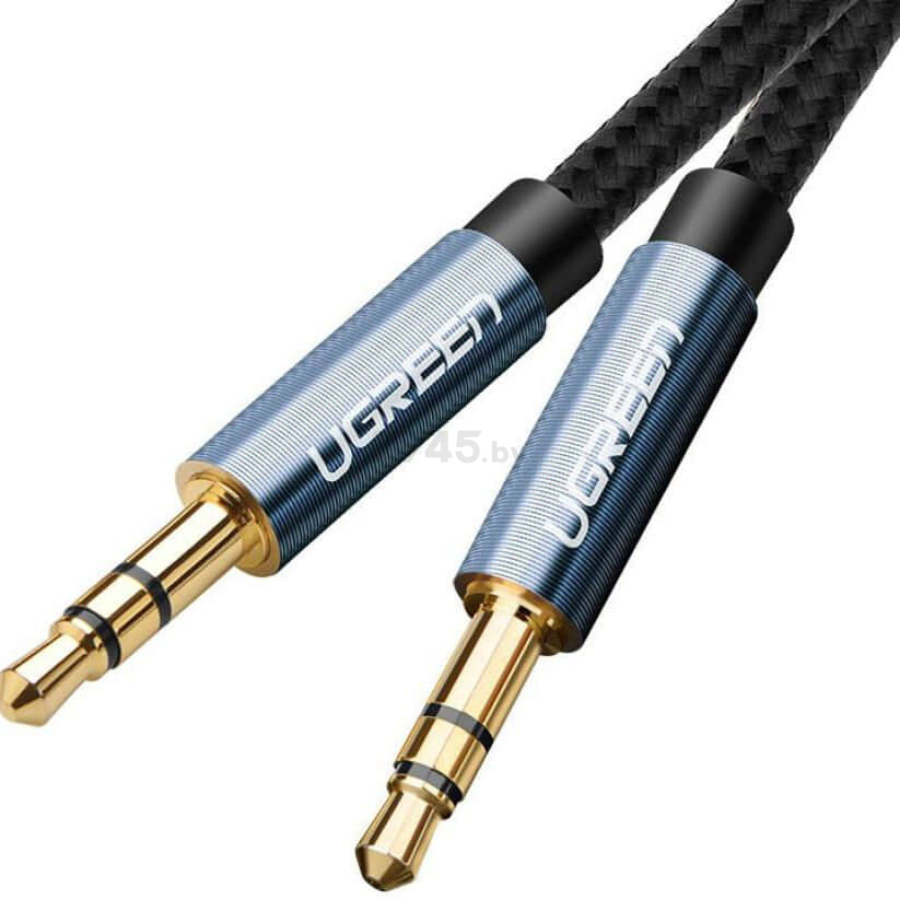 Кабель UGREEN AV112-10686 AUX 3.5mm (M) to AUX 3.5mm (M) в нейлоновой оплётке 1,5m Blue