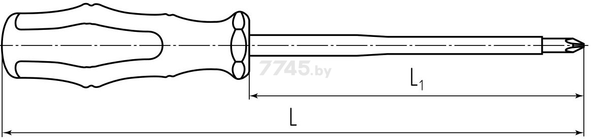 Отвертка крестовая PZ2 125 мм КВТ Мастер (77404) - Фото 2