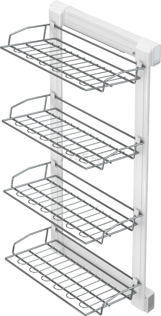 Обувница выдвижная с 4-мя полками STARAX правое крепление белая (S-6742-W)