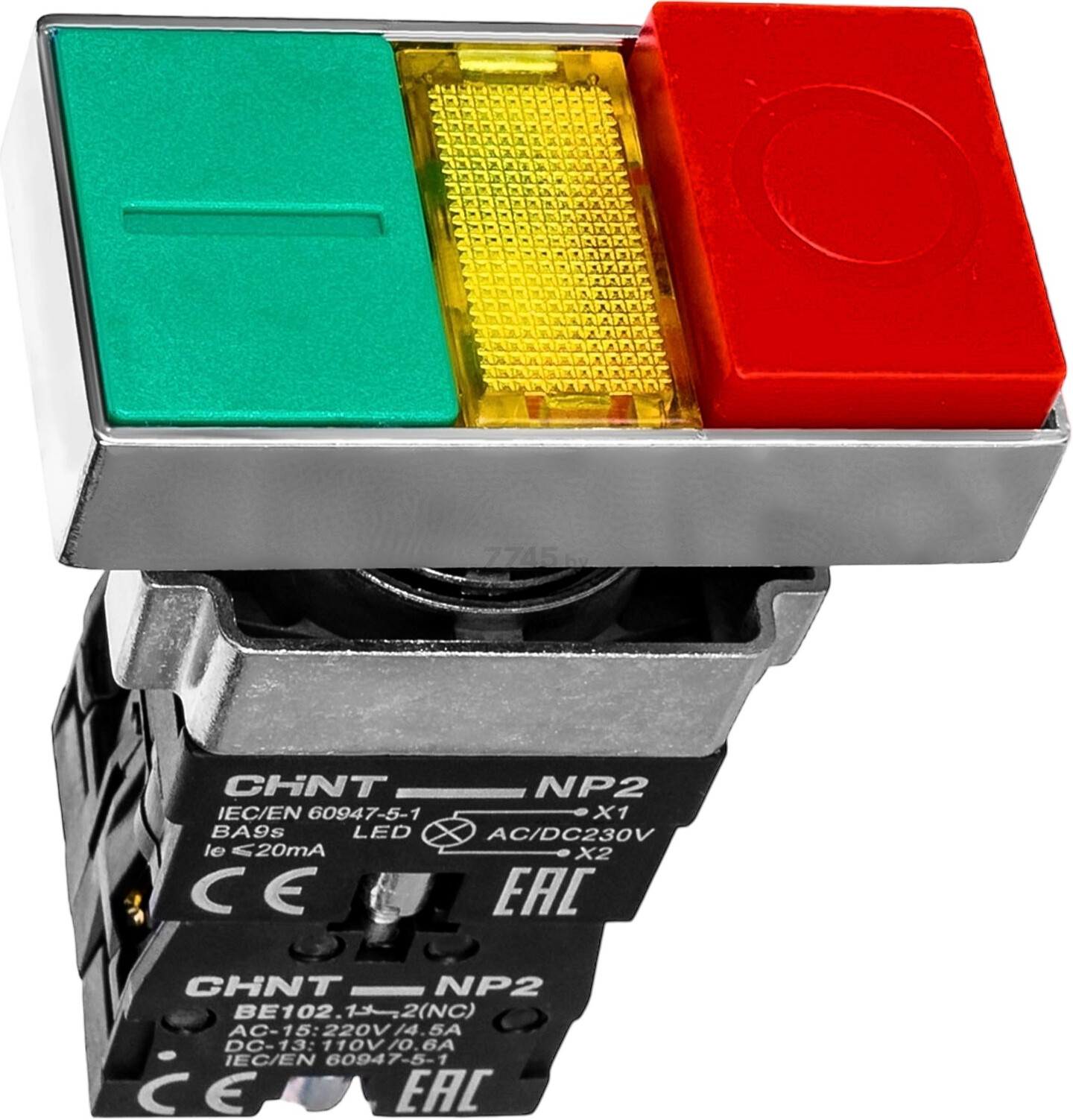 Двойная кнопка NP2-EW8465 1НО+1НЗ AC/DC 220/230В(LED) IP40 (CHINT) (574745)